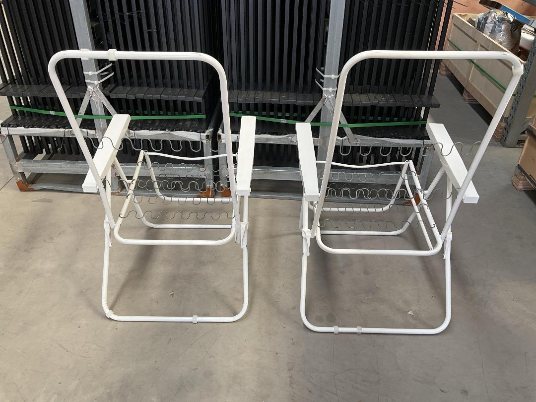 Photo '13' of 2x Outdoor White Coloured Chairs - No Chair Covers Etc