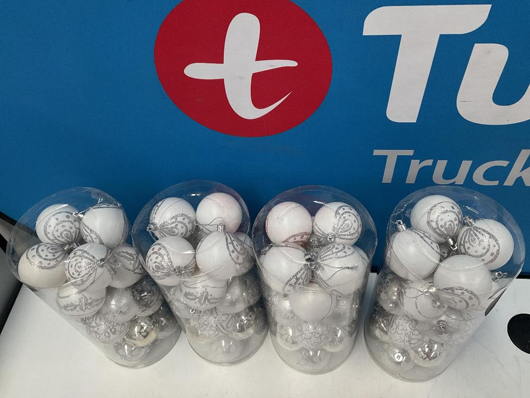 Photo '2' of Christmas Baubles - White & Silvers - 4 Tubes *NEW*
