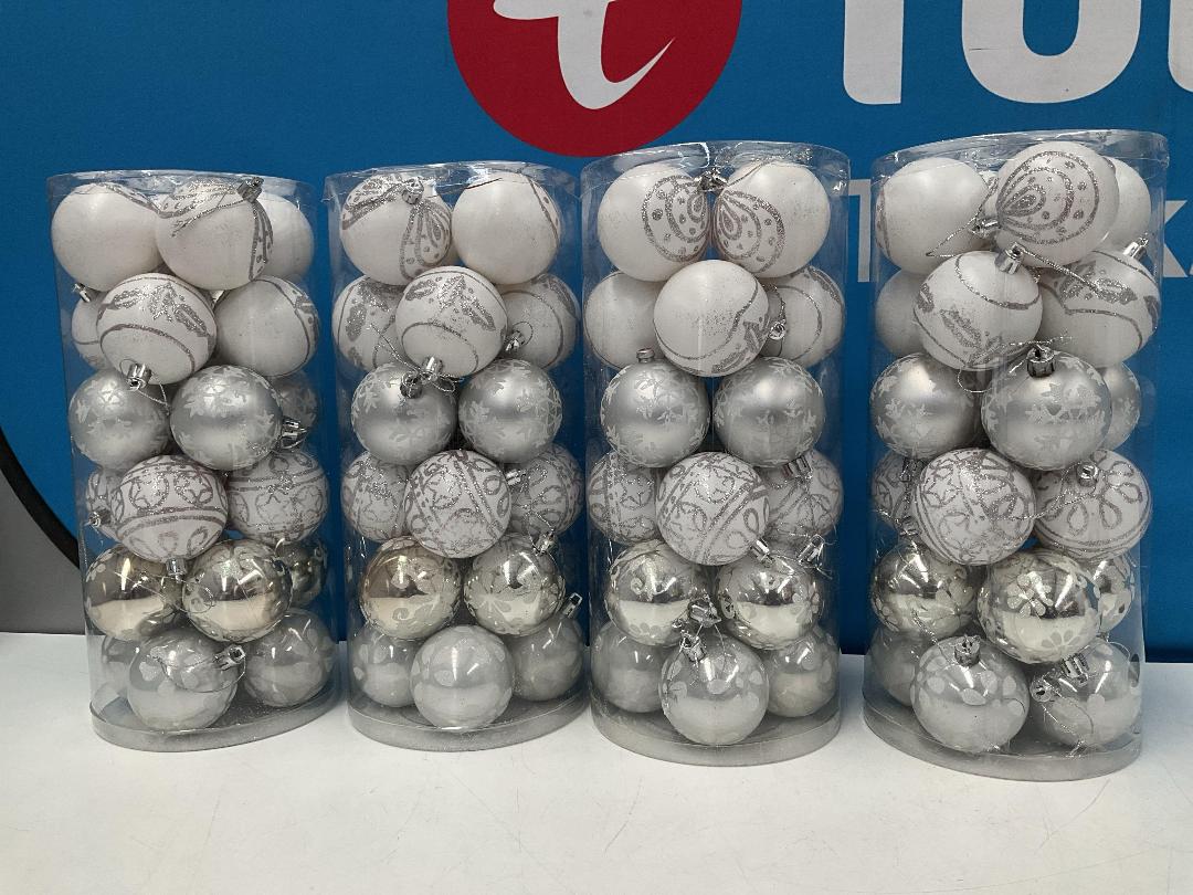 Photo '3' of Christmas Baubles - White & Silvers - 4 Tubes *NEW*