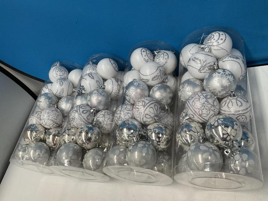 Photo '5' of Christmas Baubles - White & Silvers - 4 Tubes *NEW*