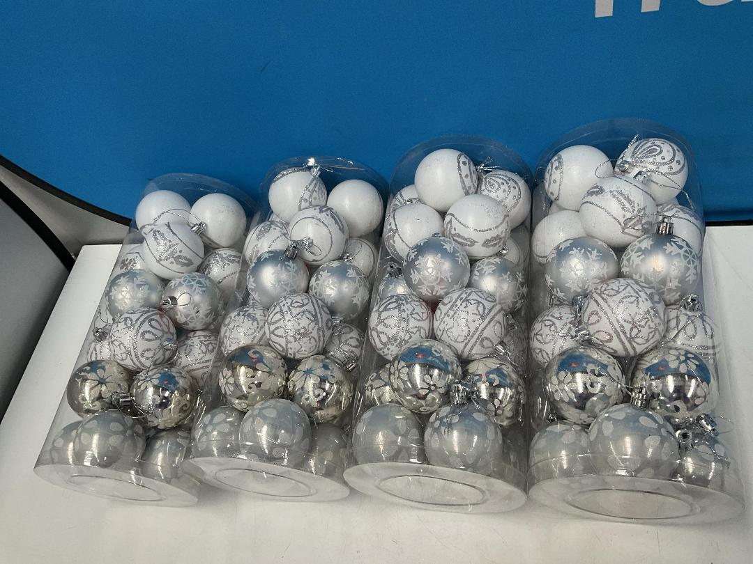 Photo '5' of Christmas Baubles - White & Silvers - 4 Tubes *NEW*