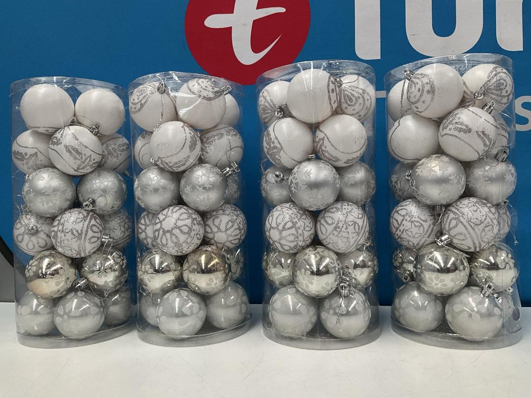 Photo '3' of Christmas Baubles - White & Silvers - 4 Tubes *NEW*