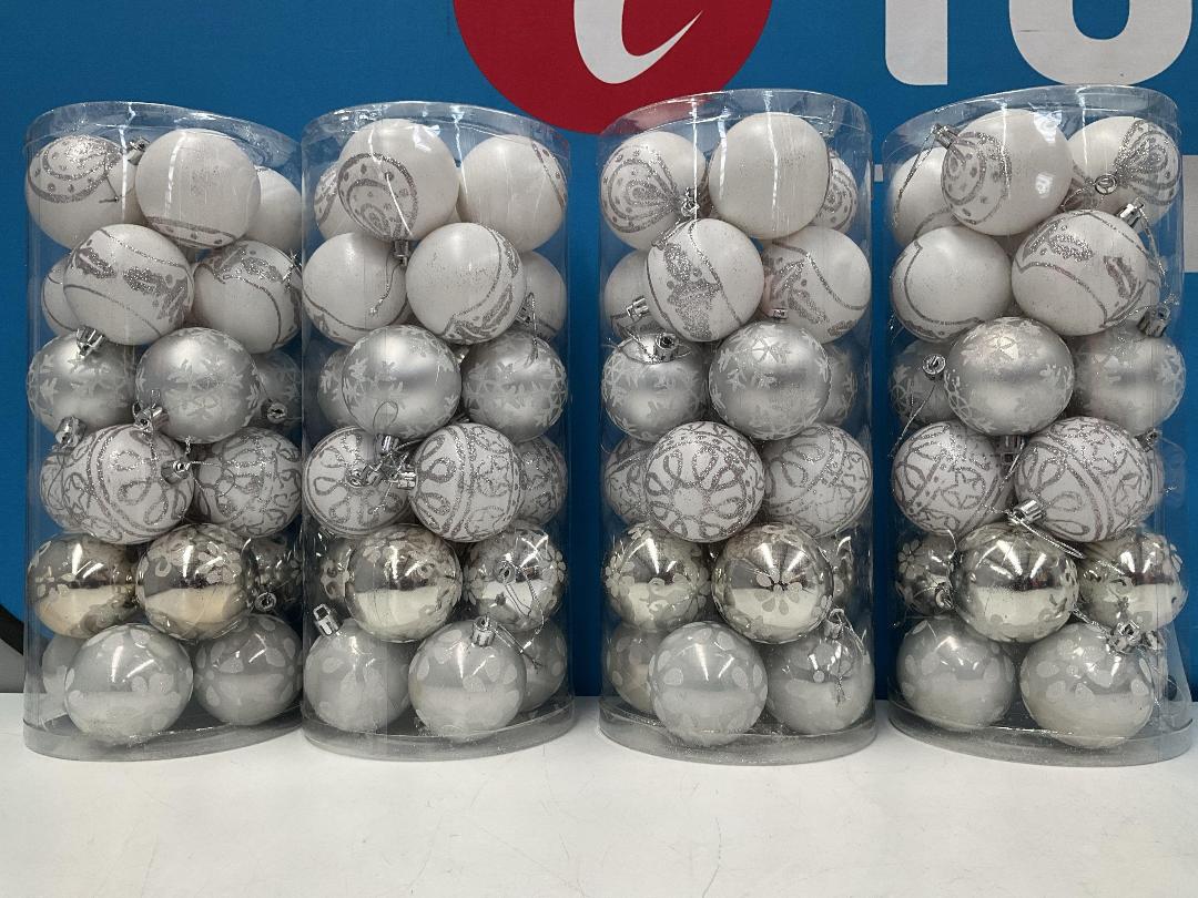 Photo '3' of Christmas Baubles - White & Silvers - 4 Tubes *NEW*