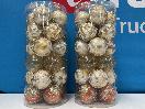 Thumbnail '3' of Christmas Baubles - Gold Coloured, Orange/White - 2 Tubes *NEW*