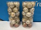 Thumbnail '1' of Christmas Baubles - Gold Coloured, Orange/White - 2 Tubes *NEW*