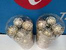 Thumbnail '2' of Christmas Baubles - Gold Coloured, Orange/White - 2 Tubes *NEW*
