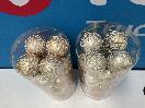 Thumbnail '2' of Christmas Baubles - Gold Coloured, Orange/White - 2 Tubes *NEW*