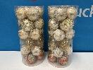 Thumbnail '1' of Christmas Baubles - Gold Coloured, Orange/White - 2 Tubes *NEW*