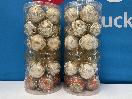Thumbnail '3' of Christmas Baubles - Gold Coloured, Orange/White - 2 Tubes *NEW*