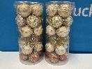 Thumbnail '1' of Christmas Baubles - Gold Coloured, Orange/White - 2 Tubes *NEW*
