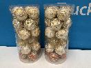 Thumbnail '1' of Christmas Baubles - Gold Coloured, Orange/White - 2 Tubes *NEW*