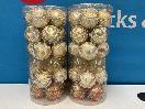 Thumbnail '1' of Christmas Baubles - Gold Coloured, Orange/White - 2 Tubes *NEW*