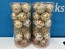 Thumbnail '1' of Christmas Baubles - Gold Coloured, Orange/White - 2 Tubes *NEW*