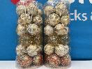 Thumbnail '3' of Christmas Baubles - Gold Coloured, Orange/White - 2 Tubes *NEW*