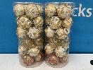 Thumbnail '1' of Christmas Baubles - Gold Coloured, Orange/White - 2 Tubes *NEW*