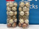Thumbnail '1' of Christmas Baubles - Gold Coloured, Orange/White - 2 Tubes *NEW*