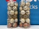 Thumbnail '3' of Christmas Baubles - Gold Coloured, Orange/White - 2 Tubes *NEW*