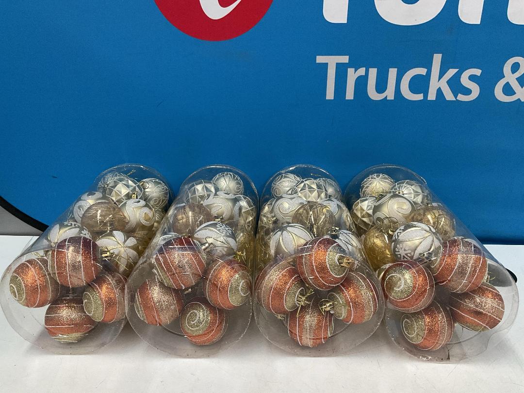 Photo '4' of Christmas Baubles - Gold Coloured, Orange/White - 4 Tubes *NEW* Photo '4' of Christmas Baubles - Gold Coloured, Orange/White - 4 Tubes *NEW*