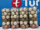 Thumbnail '3' of Christmas Baubles - Gold Coloured, Orange/White - 4 Tubes *NEW*