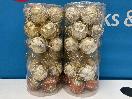 Thumbnail '1' of Christmas Baubles - Gold Coloured, Orange/White - 2 Tubes *NEW*
