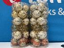 Thumbnail '3' of Christmas Baubles - Gold Coloured, Orange/White - 2 Tubes *NEW*