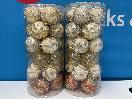 Thumbnail '1' of Christmas Baubles - Gold Coloured, Orange/White - 2 Tubes *NEW*