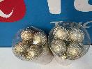 Thumbnail '2' of Christmas Baubles - Gold Coloured, Orange/White - 2 Tubes *NEW*