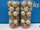 Thumbnail '1' of Christmas Baubles - Gold Coloured, Orange/White - 2 Tubes *NEW*