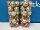 Thumbnail '1' of Christmas Baubles - Gold Coloured, Orange/White - 2 Tubes *NEW*