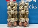 Thumbnail '3' of Christmas Baubles - Gold Coloured, Orange/White - 2 Tubes *NEW*