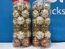 Thumbnail '3' of Christmas Baubles - Gold Coloured, Orange/White - 2 Tubes *NEW*