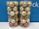 Thumbnail '1' of Christmas Baubles - Gold Coloured, Orange/White - 2 Tubes *NEW*