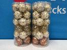 Thumbnail '1' of Christmas Baubles - Gold Coloured, Orange/White - 2 Tubes *NEW*