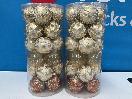 Thumbnail '1' of Christmas Baubles - Gold Coloured, Orange/White - 2 Tubes *NEW*