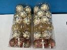 Thumbnail '5' of Christmas Baubles - Gold Coloured, Orange/White - 2 Tubes *NEW*