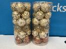 Thumbnail '1' of Christmas Baubles - Gold Coloured, Orange/White - 2 Tubes *NEW*