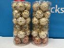 Thumbnail '3' of Christmas Baubles - Gold Coloured, Orange/White - 2 Tubes *NEW*