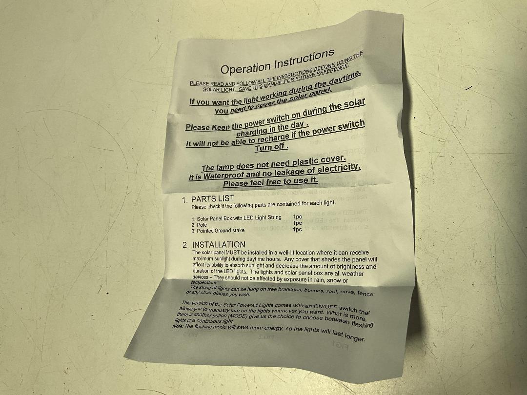 Photo '8' of 10x Outdoor Strings of Solar Lights *New* Photo '8' of 10x Outdoor Strings of Solar Lights *New*