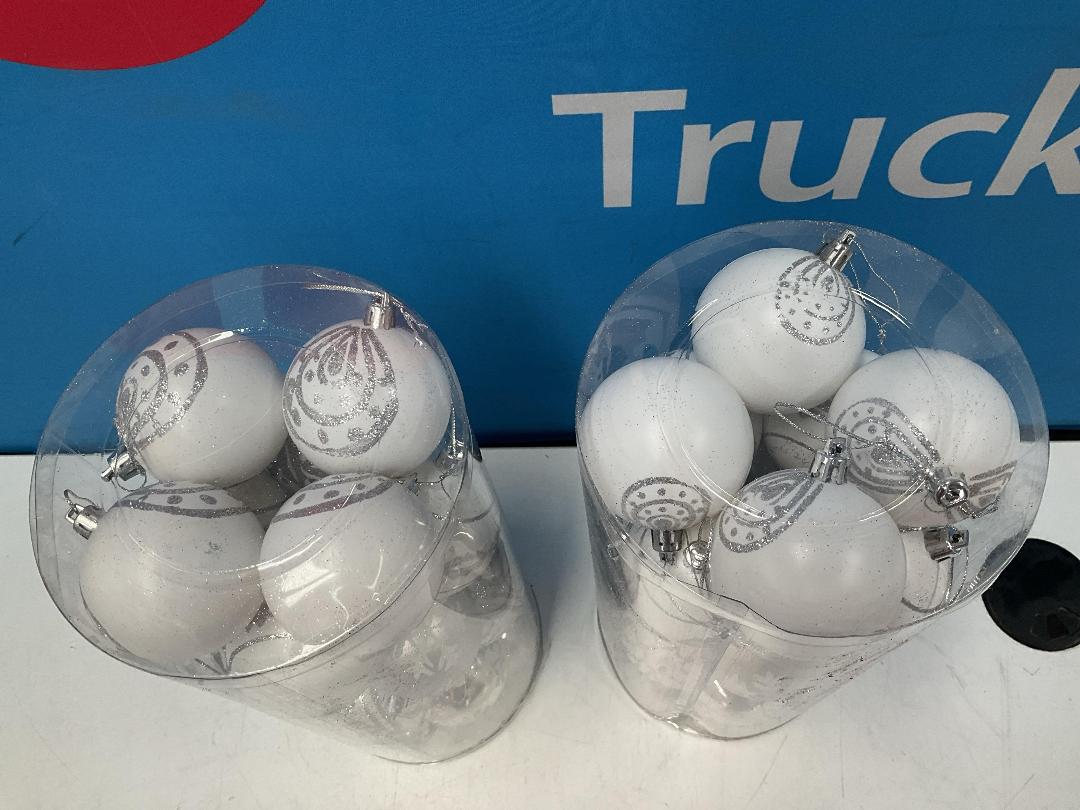 Photo '2' of Christmas Baubles - White & Silvers - 2 Tubes *NEW*