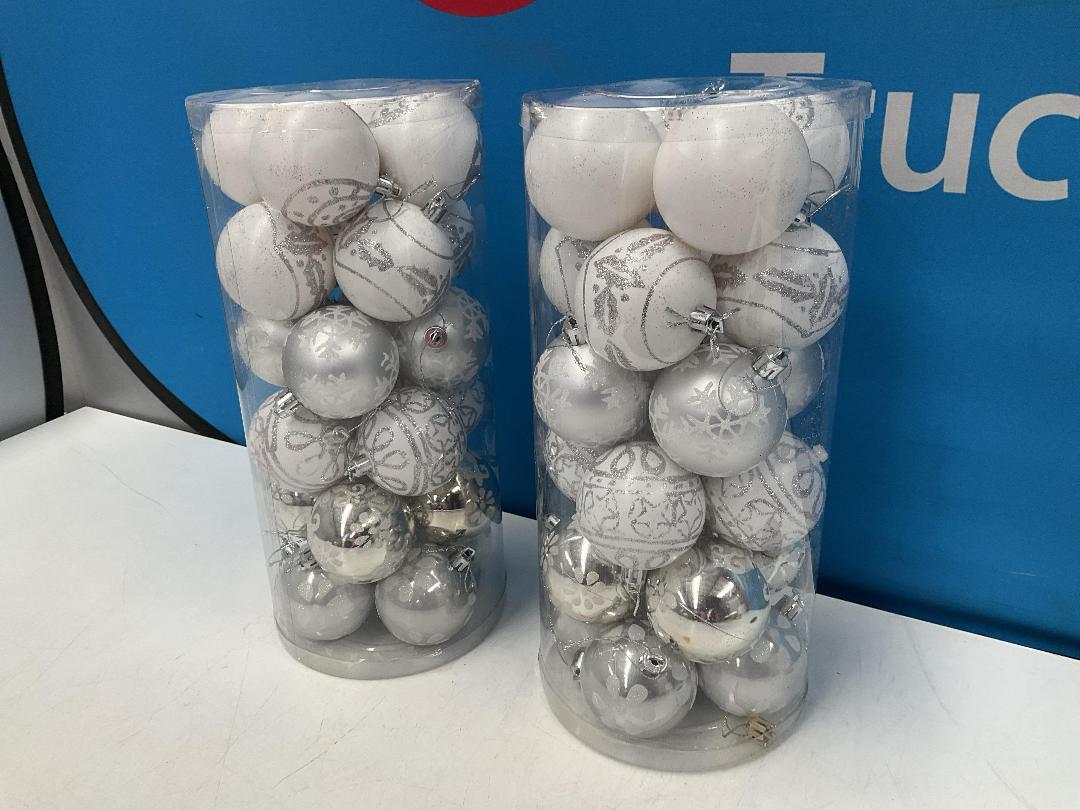 Photo '5' of Christmas Baubles - White & Silvers - 2 Tubes *NEW*