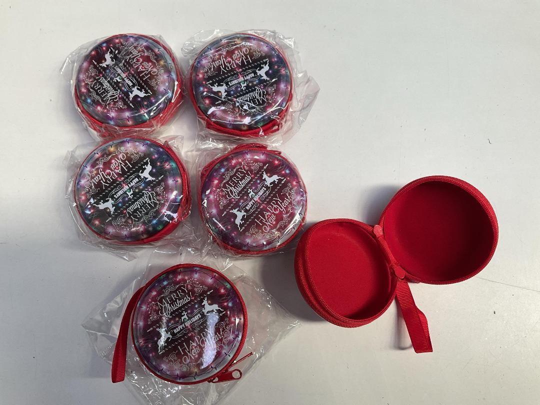 Photo '3' of Metal & Fabric Christmas Gift or Storage Tin - Style #3 (6pce)  *NEW*