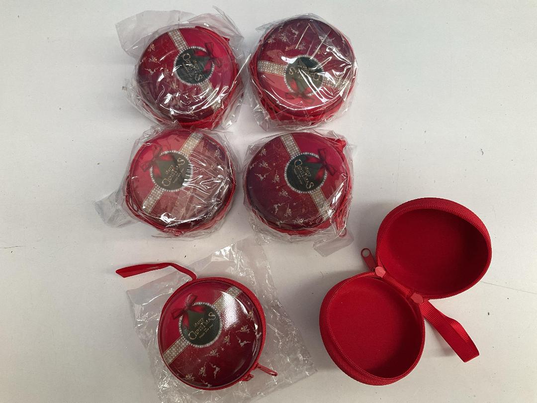 Photo '2' of Metal & Fabric Christmas Gift or Storage Tin - Style #4 (6pce)  *NEW*