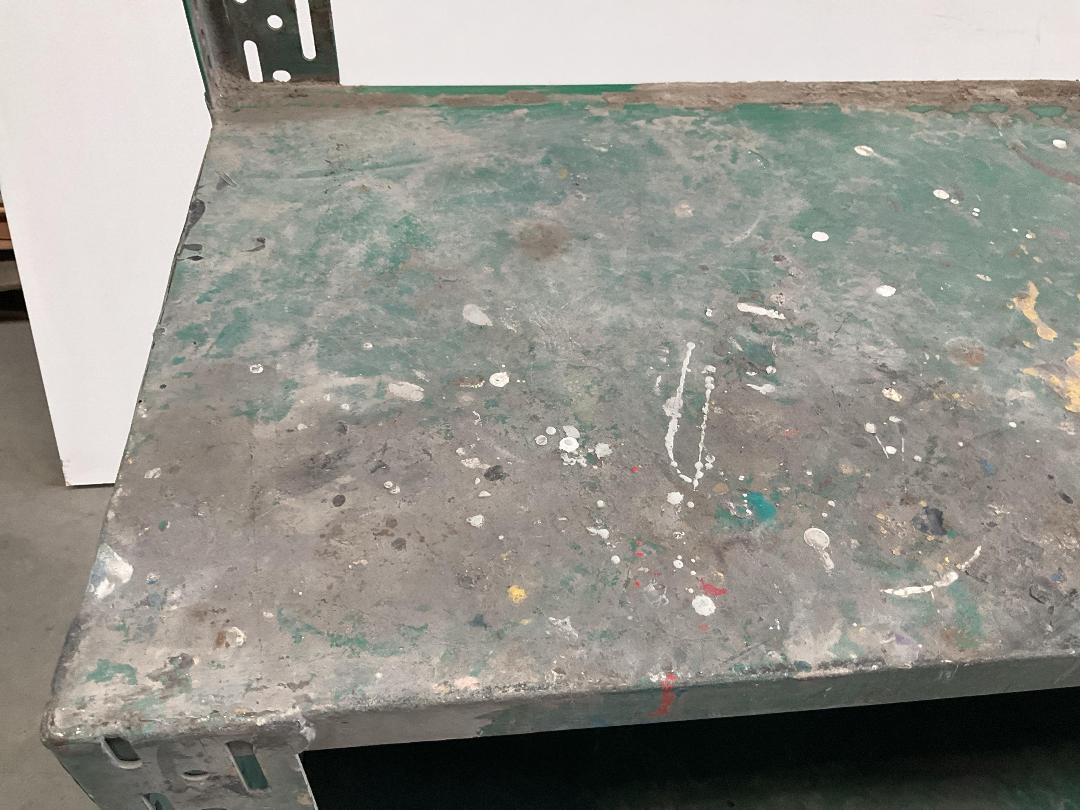 Photo '4' of Green Coloured Paint Shelf on Wheels/Garage Shelf