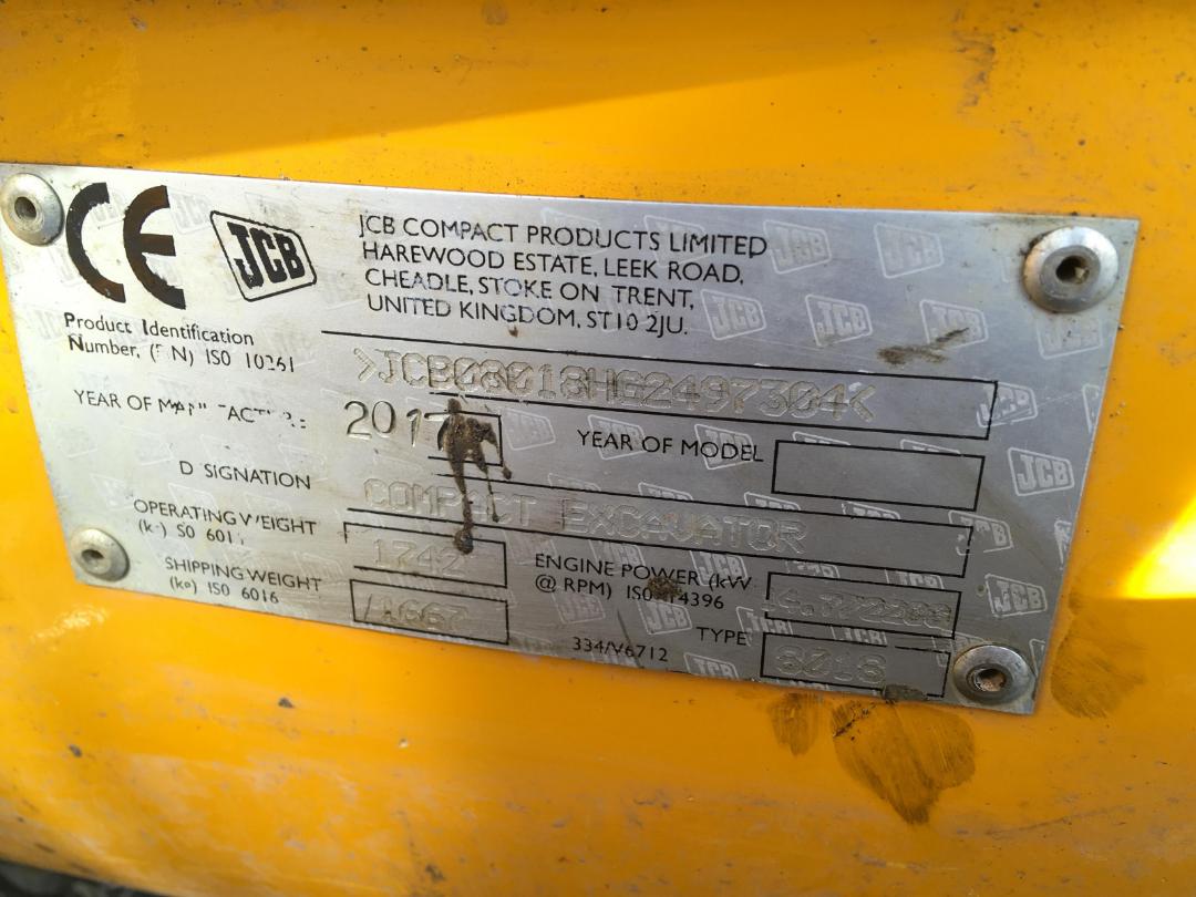 Photo '22' of JCB 8018 Excavator Photo '22' of JCB 8018 Excavator