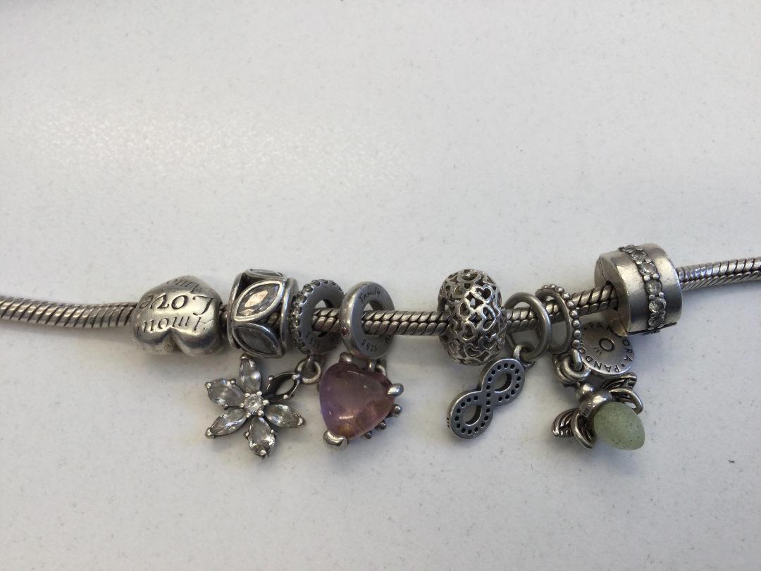 Photo '2' of Silver Charm Bracelet & 8 Charms