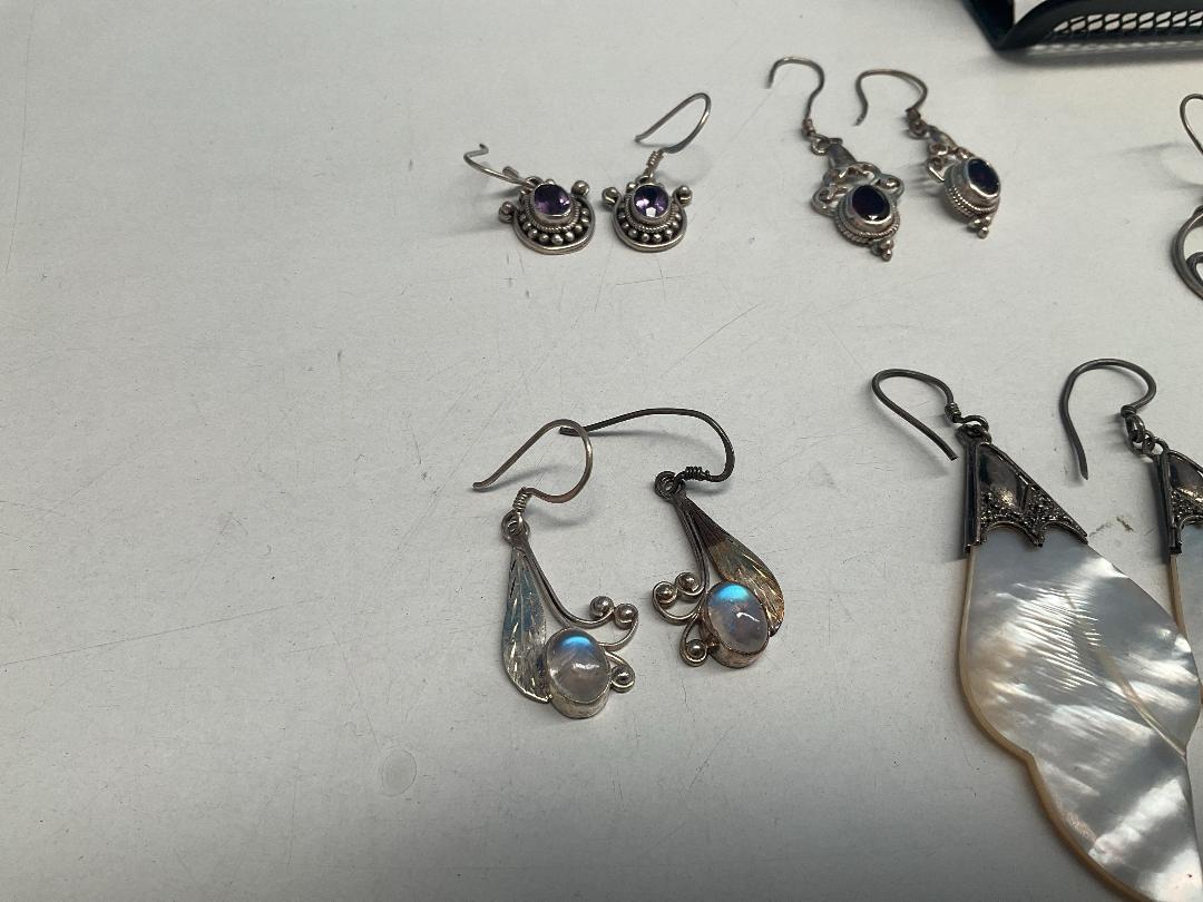 Photo '2' of Sterling Silver Earrings  - Sun & Moon Handmade Jewelry Nepal