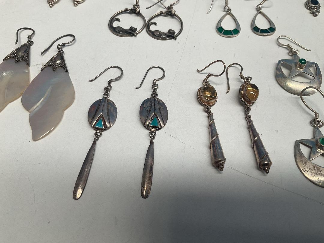 Photo '5' of Sterling Silver Earrings  - Sun & Moon Handmade Jewelry Nepal