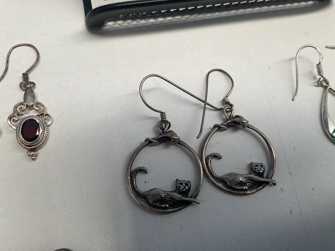 Photo '7' of Sterling Silver Earrings  - Sun & Moon Handmade Jewelry Nepal