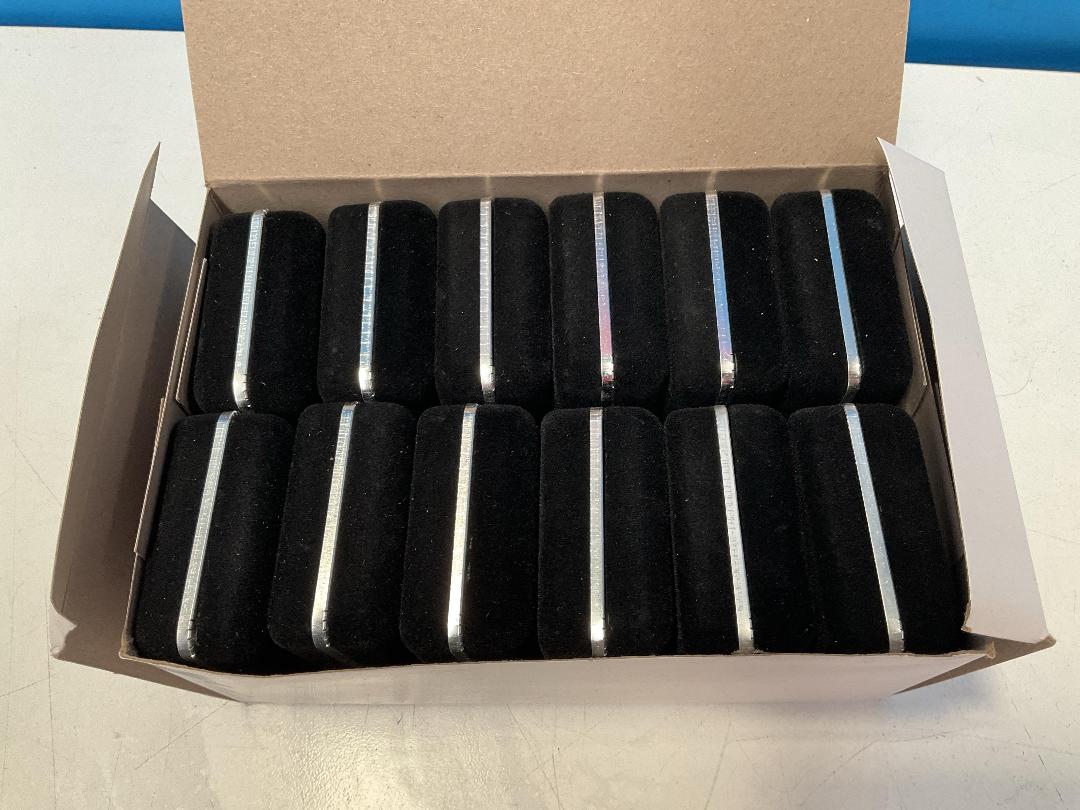 Photo '9' of 12x Black Metal & Fabric Jewellery Boxes *NEW* Photo '9' of 12x Black Metal & Fabric Jewellery Boxes *NEW*