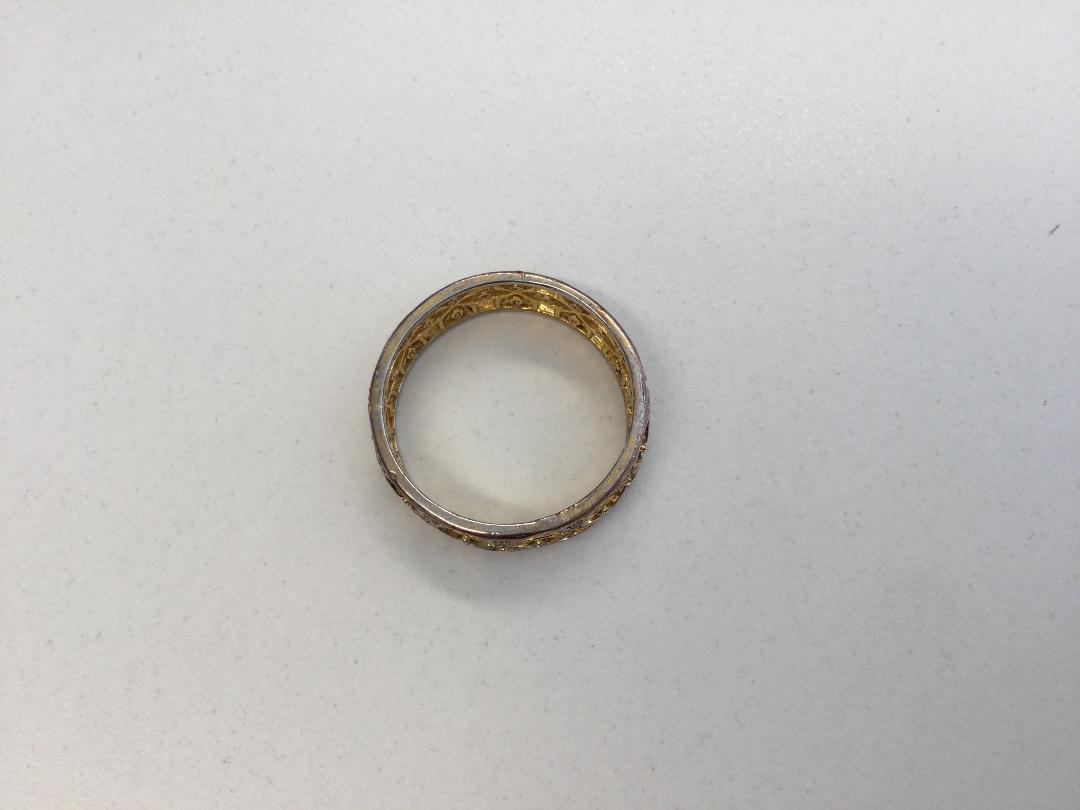 Photo '3' of Gold coloured ring with Clear Stones